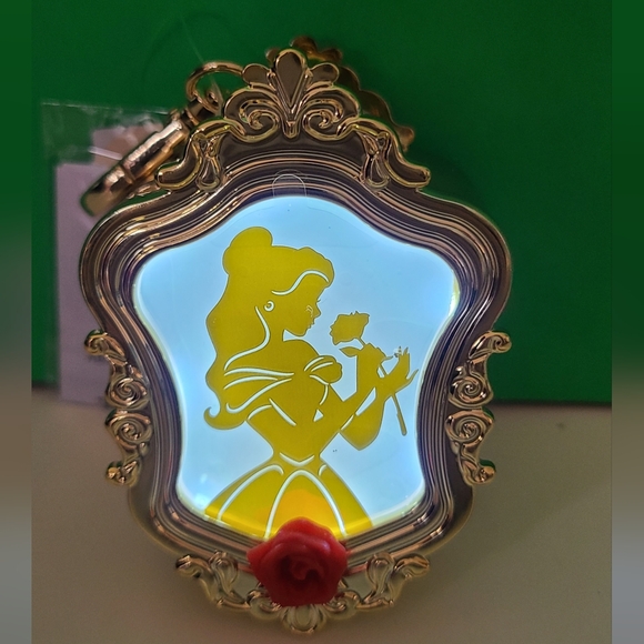 Disney Princess Belle Rose Pocketbac Hand Sanitizer Case Bath Body Works mirror - Picture 1 of 4